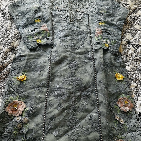 Pakistani brand new 3 piece full embroidered Maria b luxury organza dress size L - Picture 6 of 16